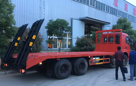 【國五】三環昊龍前四后八挖機平板車