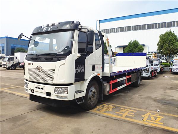 解放J6一拖二平板清障車